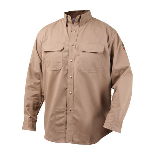 Black Stallion FS7-KHK 7 oz. FR Cotton Work Shirt